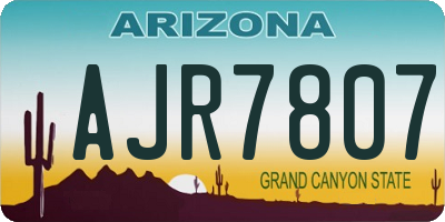 AZ license plate AJR7807