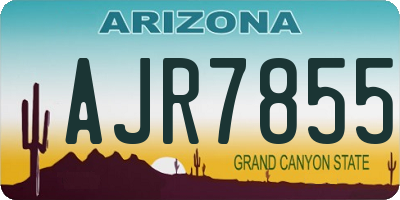 AZ license plate AJR7855