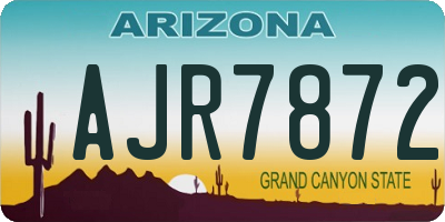 AZ license plate AJR7872