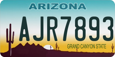 AZ license plate AJR7893
