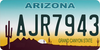 AZ license plate AJR7943