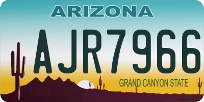 AZ license plate AJR7966
