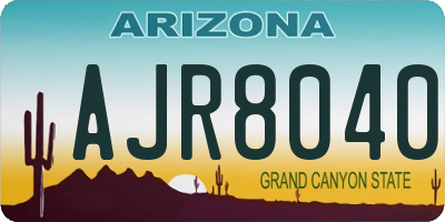 AZ license plate AJR8040
