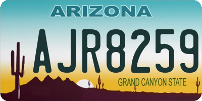 AZ license plate AJR8259