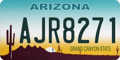 AZ license plate AJR8271