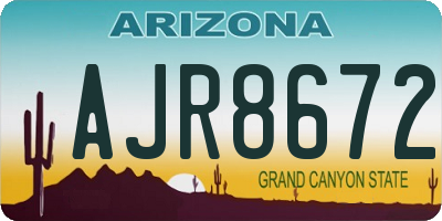 AZ license plate AJR8672