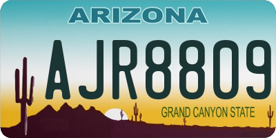 AZ license plate AJR8809