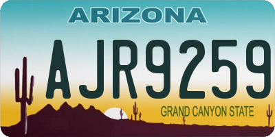 AZ license plate AJR9259