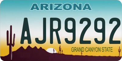 AZ license plate AJR9292