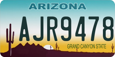 AZ license plate AJR9478
