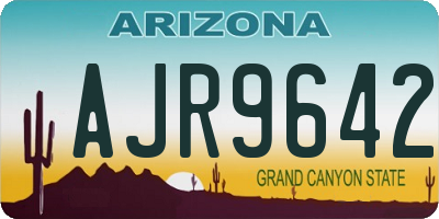 AZ license plate AJR9642