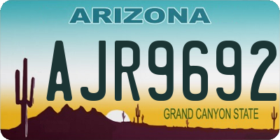 AZ license plate AJR9692