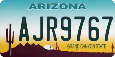 AZ license plate AJR9767