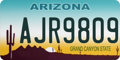 AZ license plate AJR9809