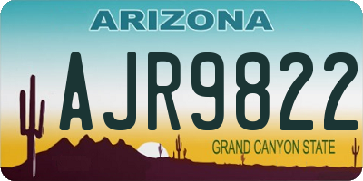 AZ license plate AJR9822