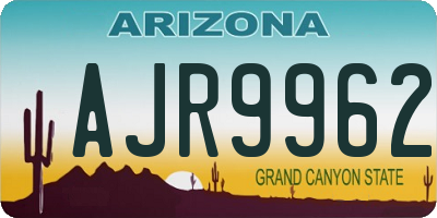 AZ license plate AJR9962
