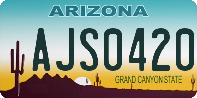 AZ license plate AJS0420