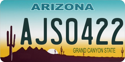 AZ license plate AJS0422