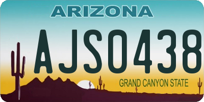 AZ license plate AJS0438