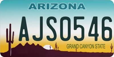AZ license plate AJS0546