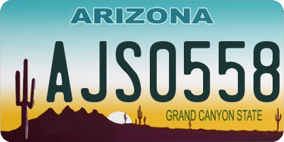 AZ license plate AJS0558
