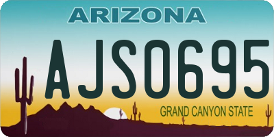 AZ license plate AJS0695