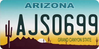 AZ license plate AJS0699