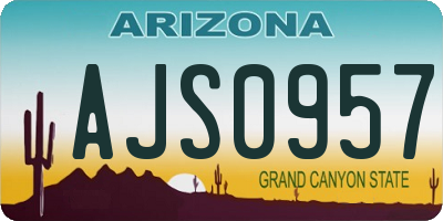 AZ license plate AJS0957