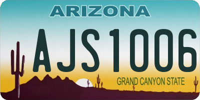AZ license plate AJS1006
