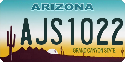AZ license plate AJS1022