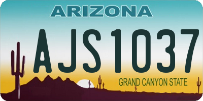 AZ license plate AJS1037