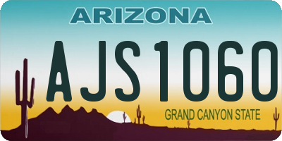 AZ license plate AJS1060