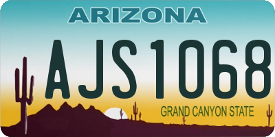 AZ license plate AJS1068