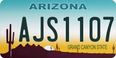 AZ license plate AJS1107