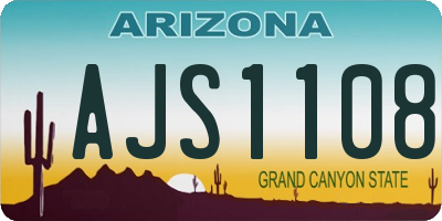 AZ license plate AJS1108