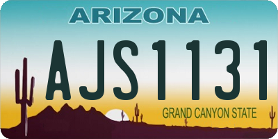 AZ license plate AJS1131