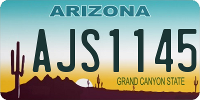 AZ license plate AJS1145