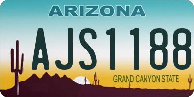 AZ license plate AJS1188