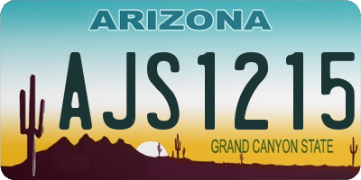 AZ license plate AJS1215