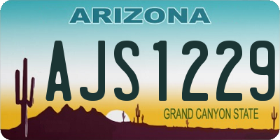 AZ license plate AJS1229