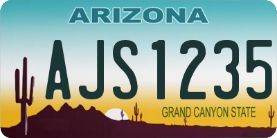 AZ license plate AJS1235