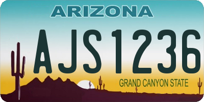 AZ license plate AJS1236