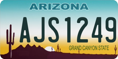 AZ license plate AJS1249