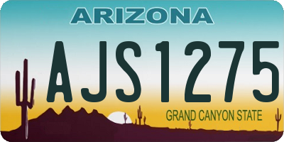 AZ license plate AJS1275