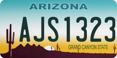 AZ license plate AJS1323