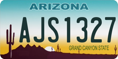 AZ license plate AJS1327