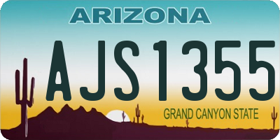 AZ license plate AJS1355
