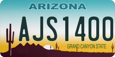 AZ license plate AJS1400
