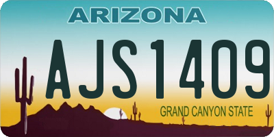 AZ license plate AJS1409