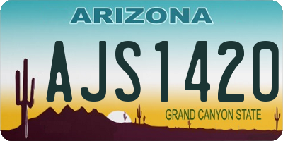 AZ license plate AJS1420
